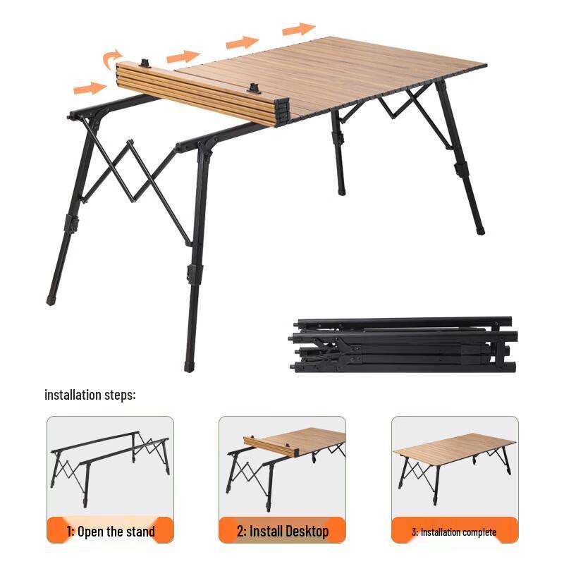 Nufeng Portable Aluminum Alloy Roll-Up Camping Table