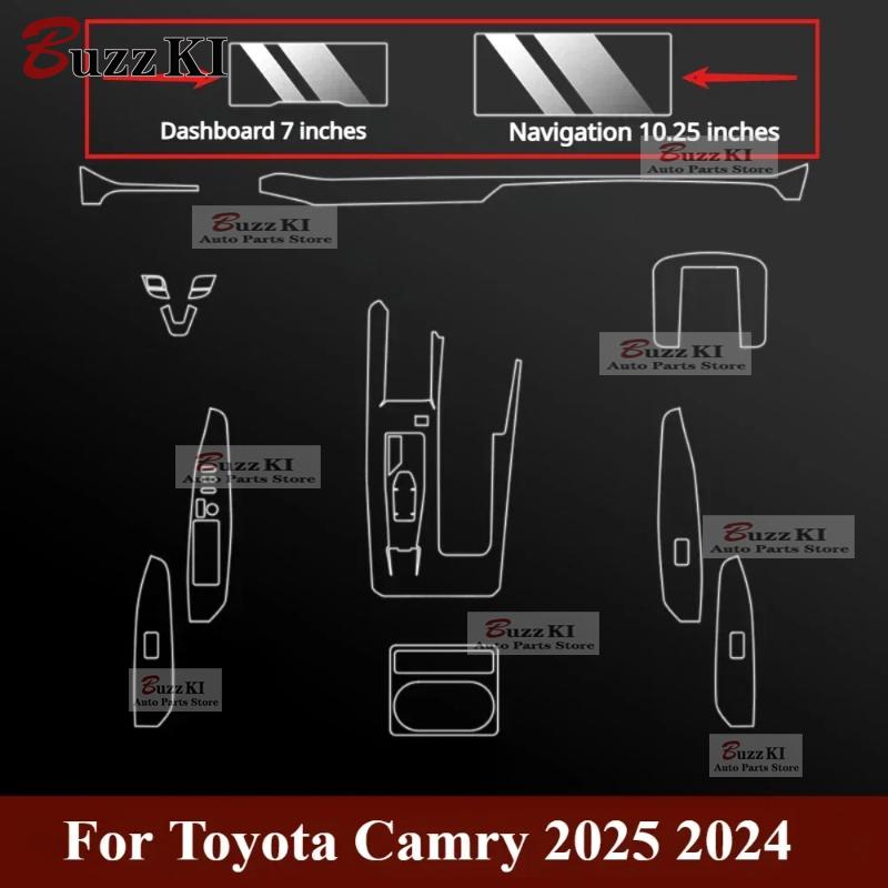 For Toyota Camry 2024 2025 Accessories interior film transparent TPU Gear Panel GPS Center Console PPF Protection repair Sticker