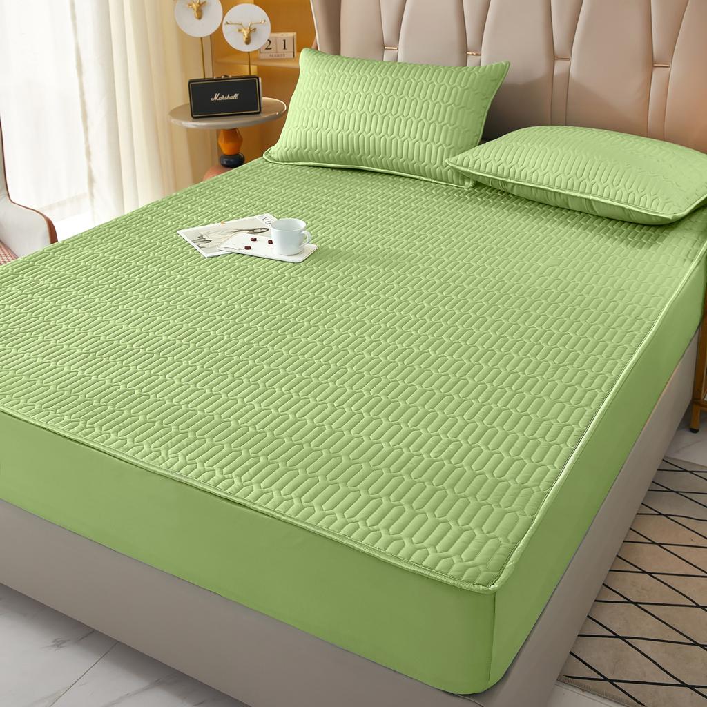 Водонепроницаемый чехол для матраса, простыня на резинке, однотонный защитный чехол для матраса, одинарный/двуспальный/140/160, многоцветный, серый/белый декор