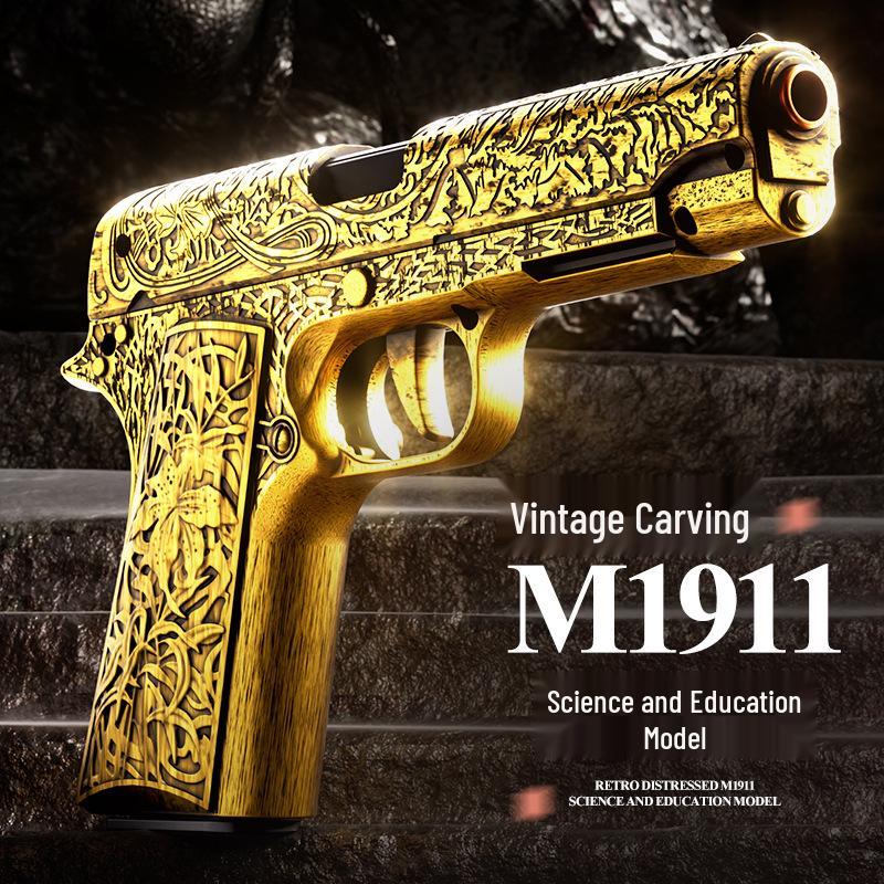 Ретро Кольт 1911 Игрушечный пистолет: Мягкие Пули, Непрерывный Огонь, Выброс Гильз, Механическая Особенность для Мальчиков.