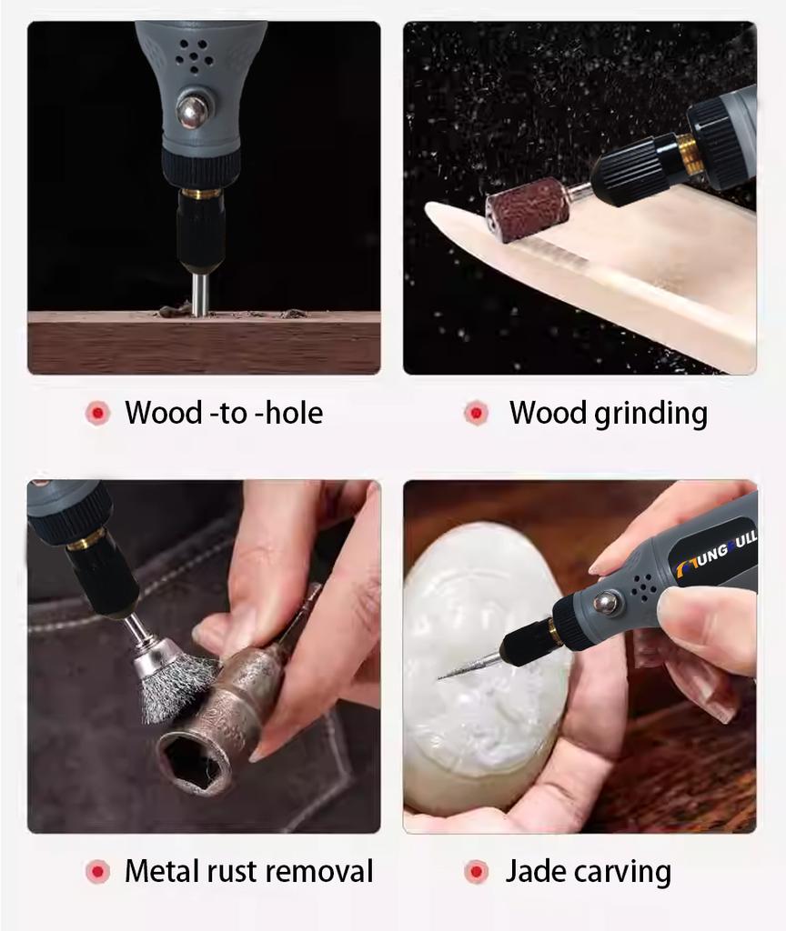 Mini Cordless Rotary Tool 5 Speed Adjustable Handheld Drill for Engraving, Sanding, Polishing, Carving, Cutting, DIY Crafts