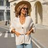 Women Oversized Button Down Cardigan Knitted Long Sleeve Open Front Sweater