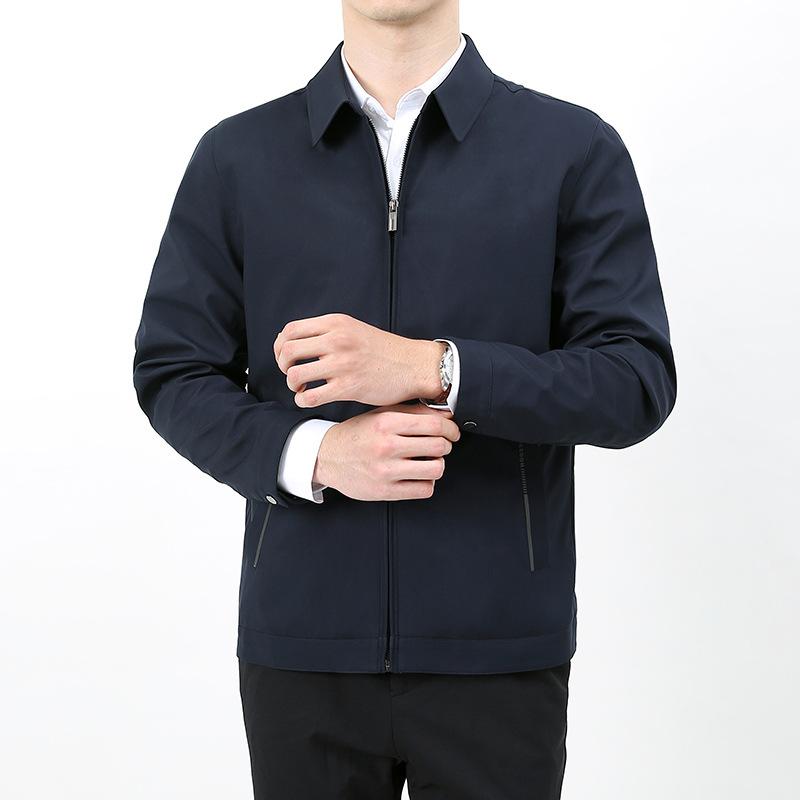 Весна и осень Новые мужские куртки для людей среднего и пожилого возраста Модные повседневные мужские куртки и топы с лацканами Трендовые