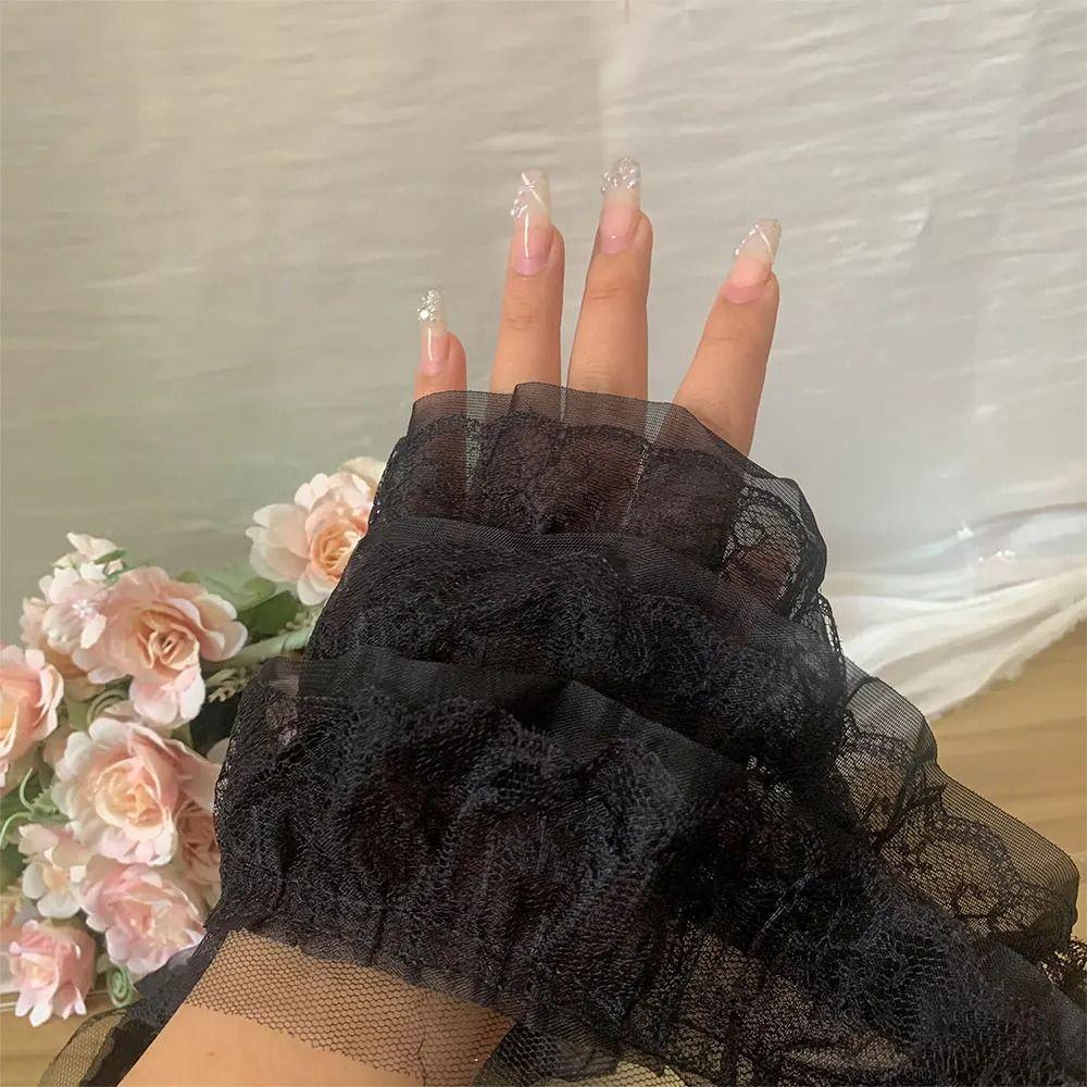 13cm Wide Chiffon Lace Edge 3D Pleated Ruffle Trim DIY Dress Apparel Collar Sewing Decor