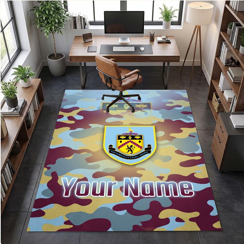 Crystal Velvet Rug Burnley Football Print Custom Name Text Floor Mat Home Decor