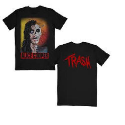 Футболка Alice Cooper Trash Альбом Мужская Женская Топ Черный – Рок Металл Группа Концертный Мерч
