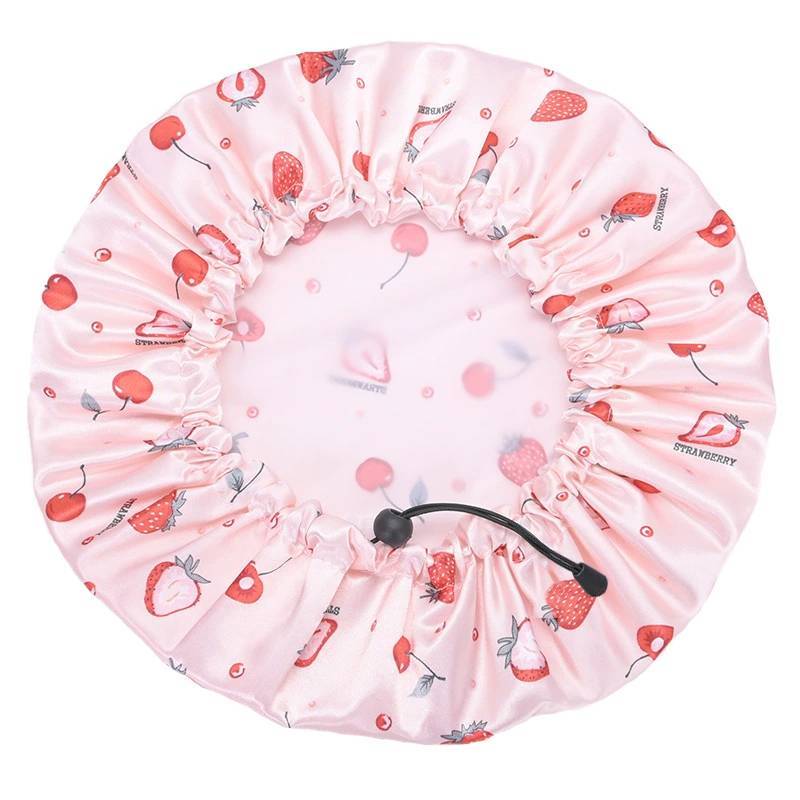 Cartoon Style Reusable Shower Cap For Adults With Daisy Print And Waterproof Design