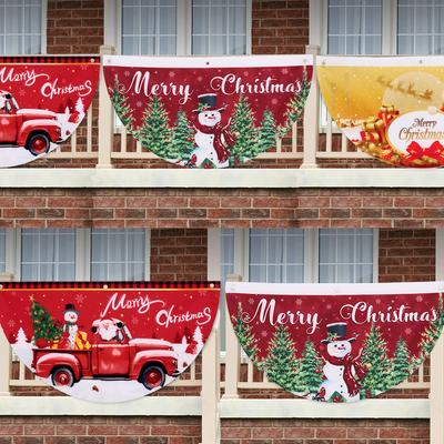Рождественский снеговик флаг-веер Navidad Natal Noel Уличное подвесное украшение Веселого Рождества украшения для дома 2025 Новый год 2025