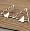 Simple Fashion Women Jewelry Gold Plated Double Triangles Stud Earrings Plugs for Girl Trend Elegant Accessories Creative Gifts