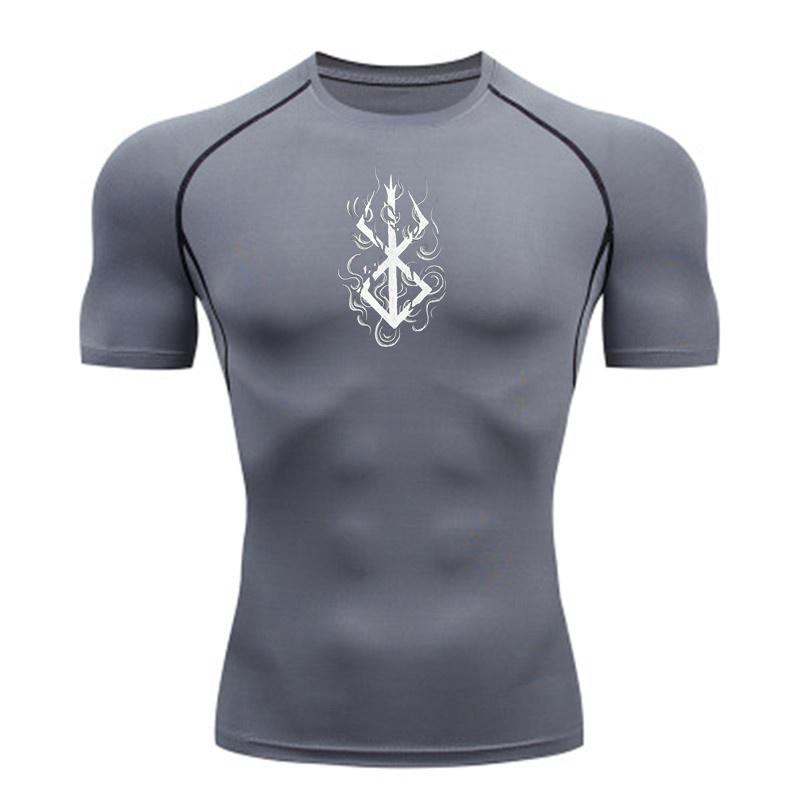 Anime Men's Compression Shirt Fitness Sport Running Tight Gym TShirts Athletic Workout Quick Dry Tops Tee Summer Top Y2k