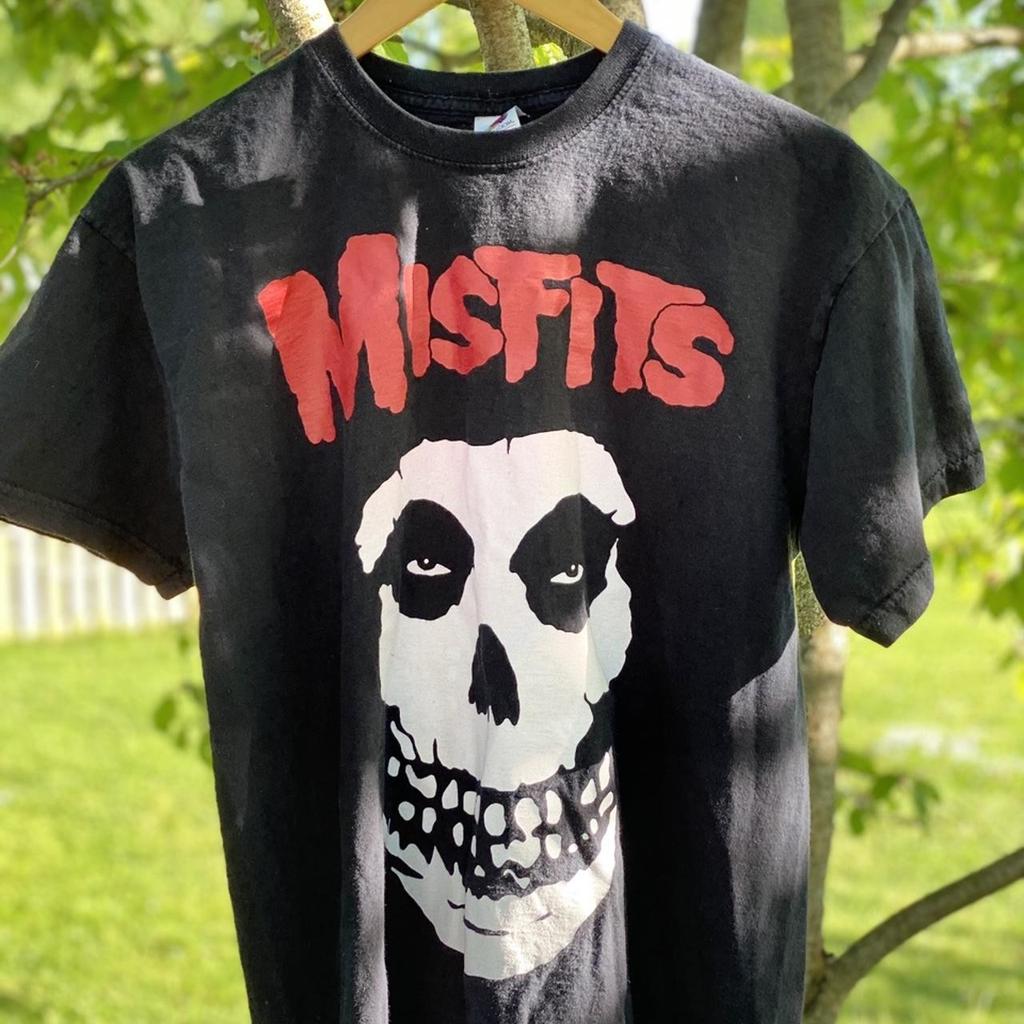 Vtg Misfits rock band classic unisex black t-shirt QT7941