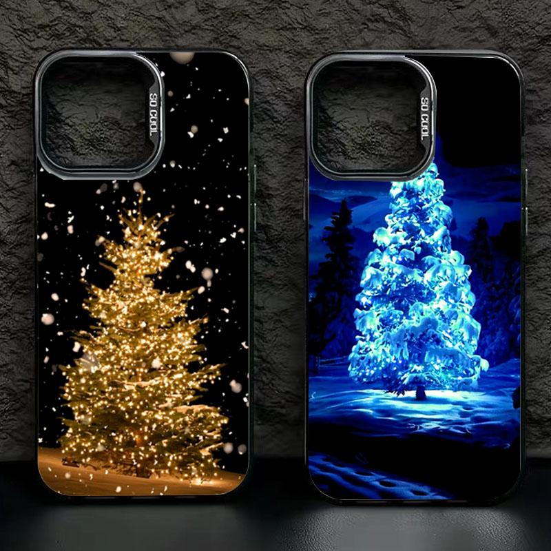 Christmas Tree Elk Electroplate Phone Case For Samsung Galaxy A06 A16 A23 A26 A34 A36 S25 Ultra S24 Plus S23 FE S22 Hard Cover