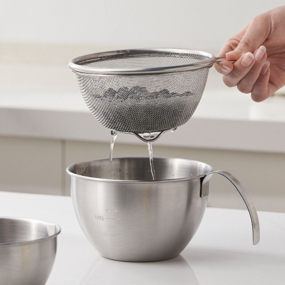 2Pcs/set Large Capacity Stainless Steel Colander Fine Mesh Food Strainer  Draining Pasta