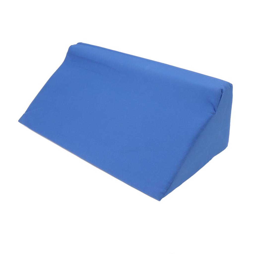 Blue Body Side Wedge Pillow with Hidden Zipper PU Leather Incline Side Wedge Pillow for Adults Side