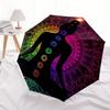 Chakra Meditation Yoga Poster: Vibrant Energy Balance Artwork Umbrella, Cute Umbrella with Cute Design, Portable 3-Fold Compact Umbrella for Men & Wom