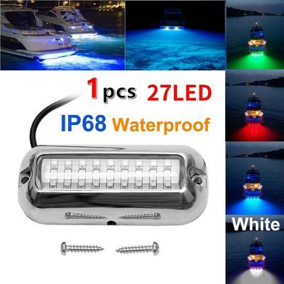 27LED подводный светильник из нержавеющей стали подводный понтон 10-30 В морской навигационный фонарь IP68 водонепроницаемый яхта лодочные аксессуары