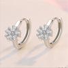 2022 Trendy Zircon Flower Ear Buckle Women Jewelry Temperament Earrings Silver 925 Sterling Hoops Female Birthday Gift