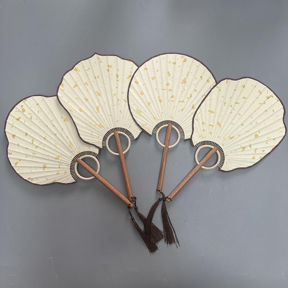 Vintage DIY Xuan Paper Fan Classical Round Fan Portable Hand Painted Fan  Painting