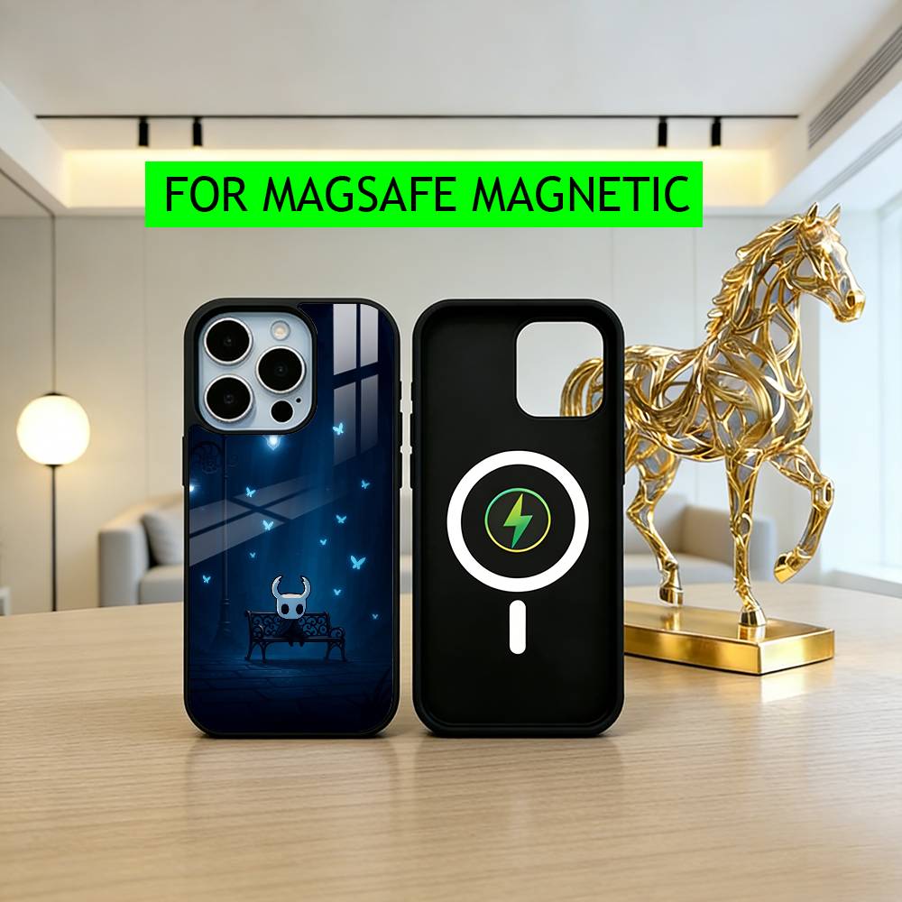 H-Hollow Game K-Knight cute baby Phone Case For iPhone17,16,15,14,13,12,11 Plus,Pro Magnetic with Magsafe Wireless Charging