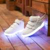 Spring and Summer Children's High-top Casual Shoes Fashion Light Shoes Rechargeable Luminous Shoes Velcro Wings Classmates
