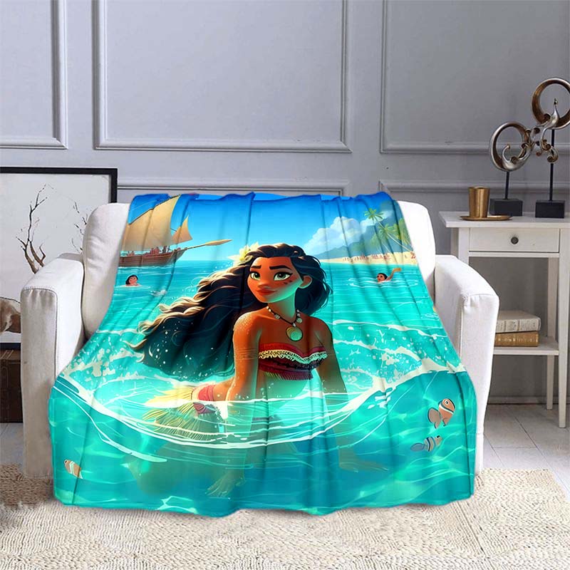 Disney Moana Pattern Blanket Warm Soft Fluffy Kids and Adults Sofa Bed Throw Blanket Outdoor Travel Camping Blanket Luxury Gifts