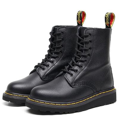 Ботинки Мартин с узором личи, женские, из мягкой коровьей кожи первого слоя, короткие ботинки в британском стиле, кожаные ботинки-локомотивы, круглый носок, тренд