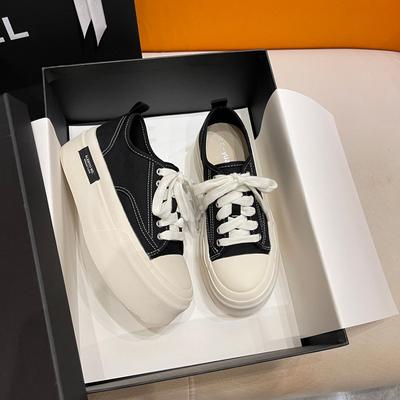 Женские парусиновые туфли с невидимой стелькой, увеличивающей рост, новые кроссовки с круглым носком для похудения в стиле преппи, повседневная обувь для женщин