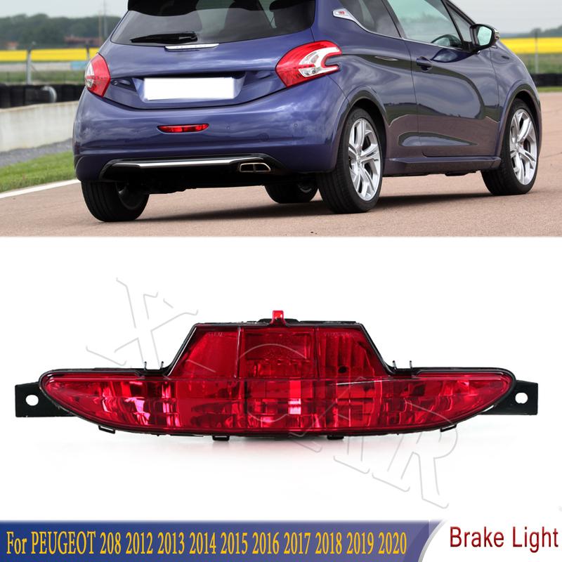 Car Rear Bumper Center Brake Light Lamp No Bulb For PEUGEOT 208 2012 2013 2014 2015 2016 2017 2018 9674308980
