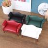 Multi Color 1:12 Dollhouse Miniature Sofa Leather Double Sofa Doll House Living Room Decor