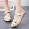 Spring and Summer New Women's Sandals Large Size Hollowed Out Women's Shoes Cave Shoes Mother Shoes Women's Single Shoes Breathable Small White Shoes