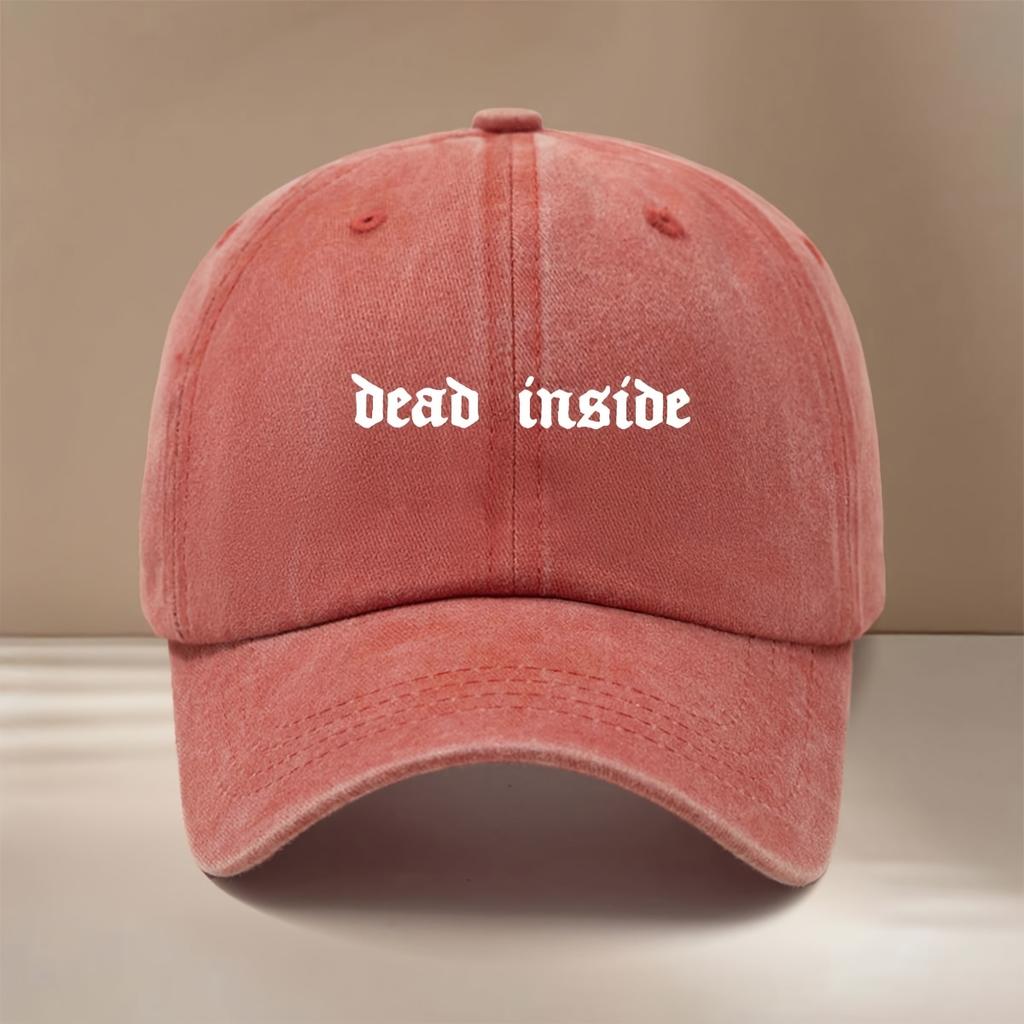 This Is a Baseball Cap with Dead Inside Print Individual Fashion Adjustable Size HipHop Hat Unisex Lightweight Comfortable Duc