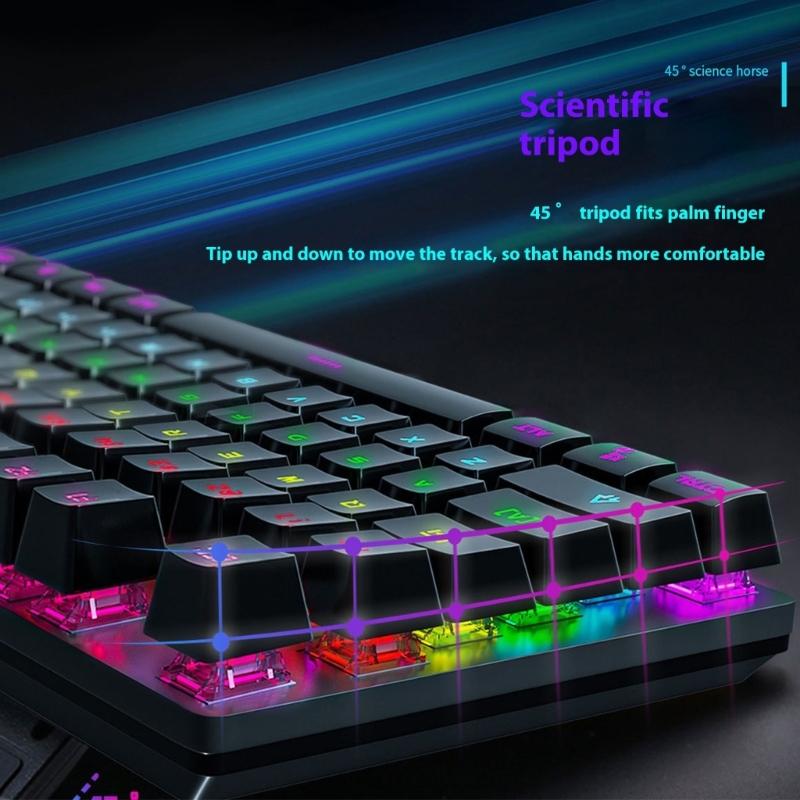 Механические клавиатуры с проводным подключением, RGB-подсветка светодиодами и колпачками из ABS, синие переключатели для игр