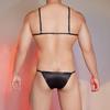 Sexyhot Бюстгальтер и трусики Гладкий регулируемый черный мужской комплект из 2 предметов, Сексуальный, Прозрачный, Трусики, Размер, (Один размер)
