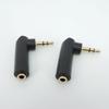 Gold Plated 3.5 Jack Right Angle Male Female To 3.5mm 3/4Pole Male Audio Connector Stereo Plug L Shape Jack Adapter 1pcs