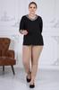Женская блузка большого размера Черная блузка больших размеров