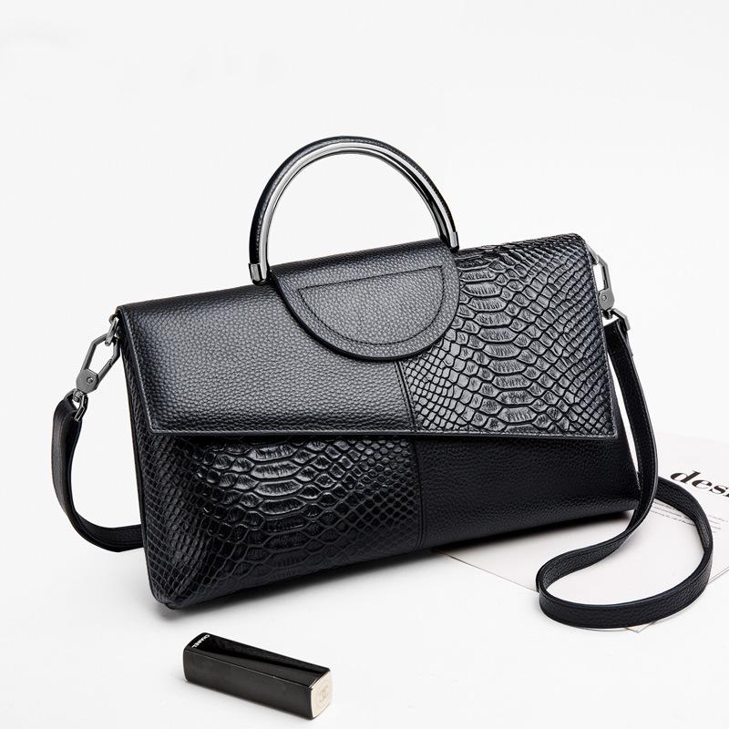 Leather Clutch Bag Women'S Large-Capacity Banquet Handbag Crocodile Pattern Women'S Fashion Temperament Messenger Bag Women
