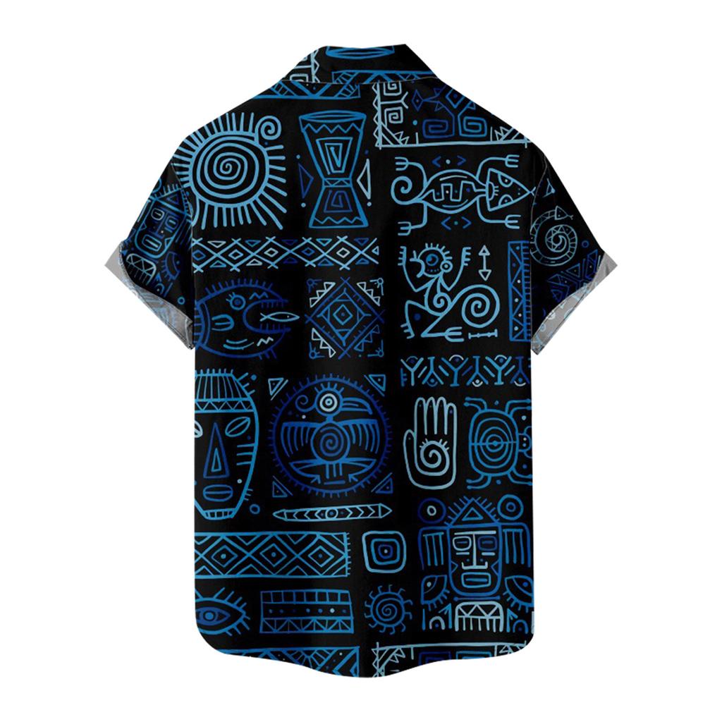 Мужская повседневная пляжная праздничная одежда с лацканами, модная рубашка, гавайская рубашка с короткими рукавами