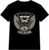 Футболка для мотоциклиста Live To Ride Байкер Двигатель Винтажный Мотоцикл Графическая футболка