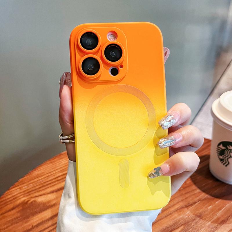 Luxury For Magsafe Gradient Silicone Multicolour Shockproof Case for iPhone 15 16 14 13 12 11 Pro Max E Wireless Charging Cover