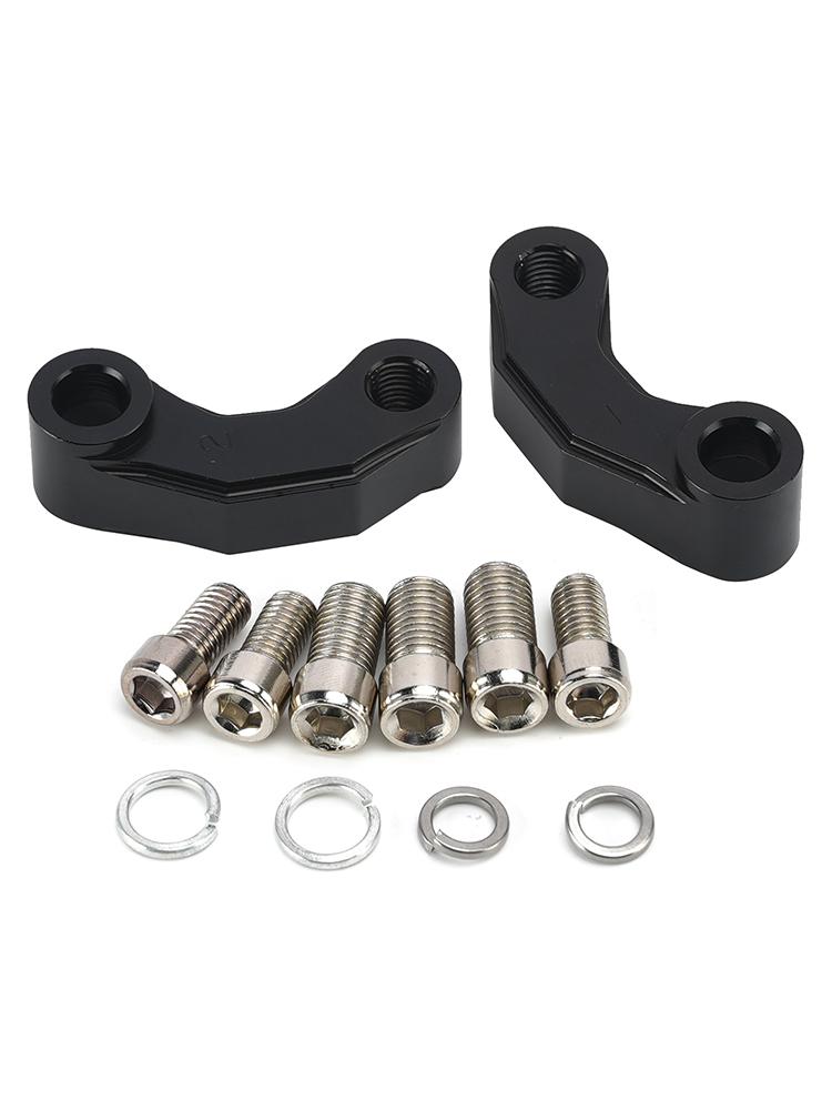 Pair Black Aluminum Mirror Extenders Risers Extension 10mm Universal Fit