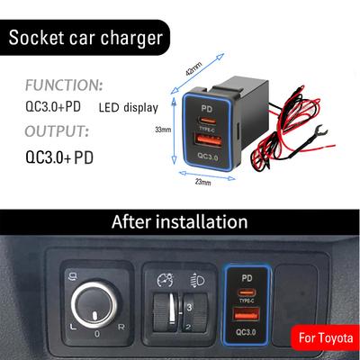 Новый PD QC Автомобильный USB-порт Быстрая зарядка Розетка Адаптер 23x32мм Быстрая зарядка 12В/24В Водонепроницаемый для автомобилей Toyota 12В/24В