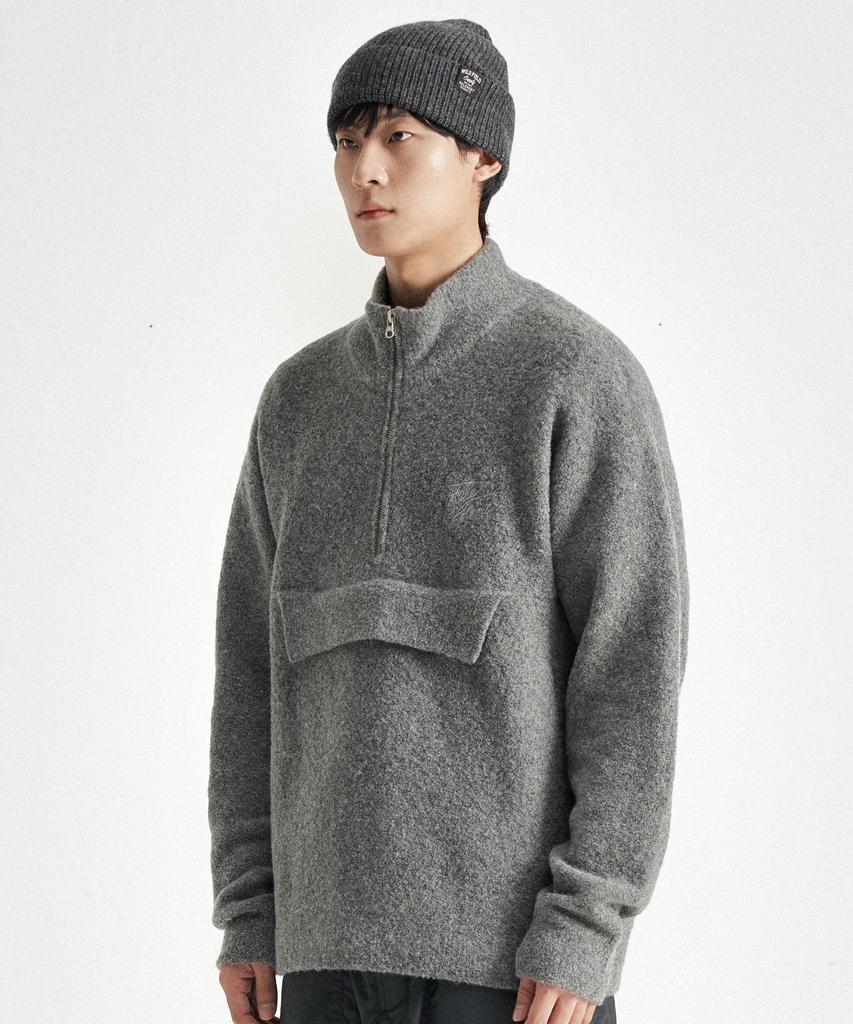 HELEMENT Pebble Half Zip Knit (Grey)