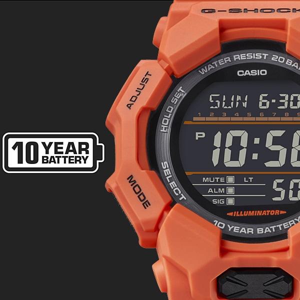 Casio Мужские часы G-SHOCK GD-010-4JF [G-SHOCK 10-YEAR BATTERY SERIES] Круглые часы Orange Digital