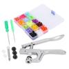 Snap Fasteners Kit Sewing Button Punching Machine Hand Pressing Pliers Tools Set