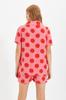 Women's Fashion Fuchsia Polka Dot Viscose Woven Pajama Set