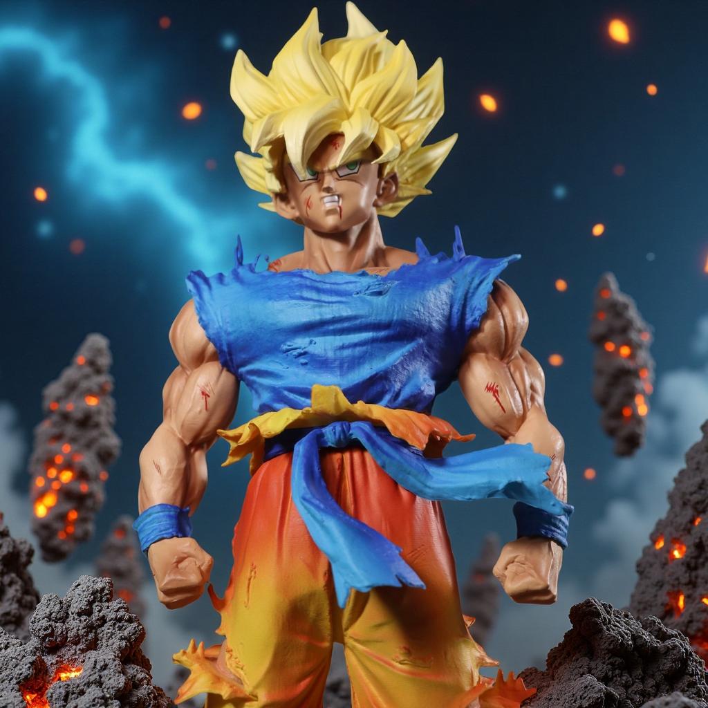 Interchangeable Head 27cm Drogan Boll Z Figure Gocool Anime Figures First Super Saiyan Gokou Pvc Model Toys Doll Gifts