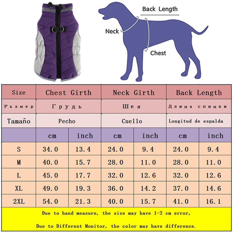Winter Dog Jacket for Small Medium Dogs Clothes Reflective Puppy Padded Clothing Yorkie Vest Chihuahua French Bulldog