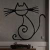 Metal Wall Art Abstract Cat Sculpture Modern Home Decor Powder Coated Iron