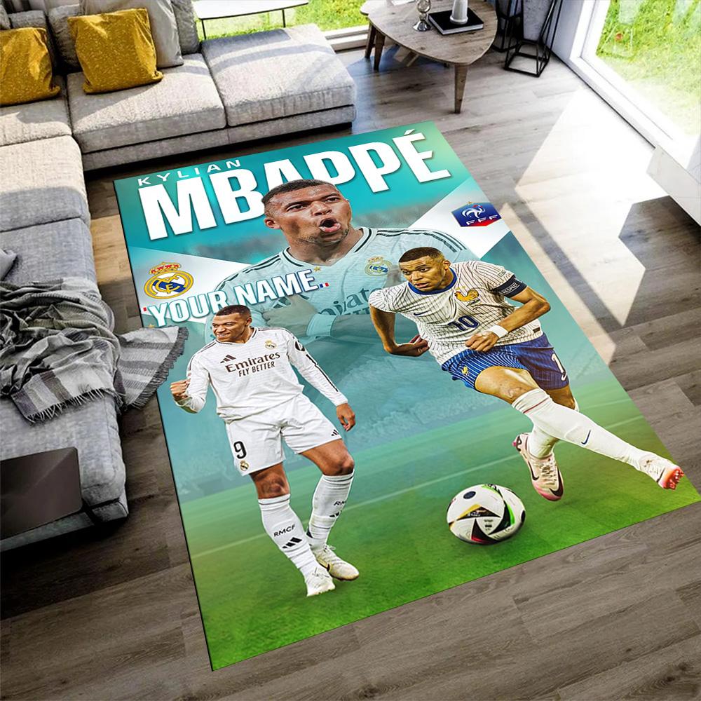Mbappé Customize Your Name Floor Rug Office Rug Suitable for Game Room Bedrooms Study room Outdoor Antislip Carpet Decorate Offices