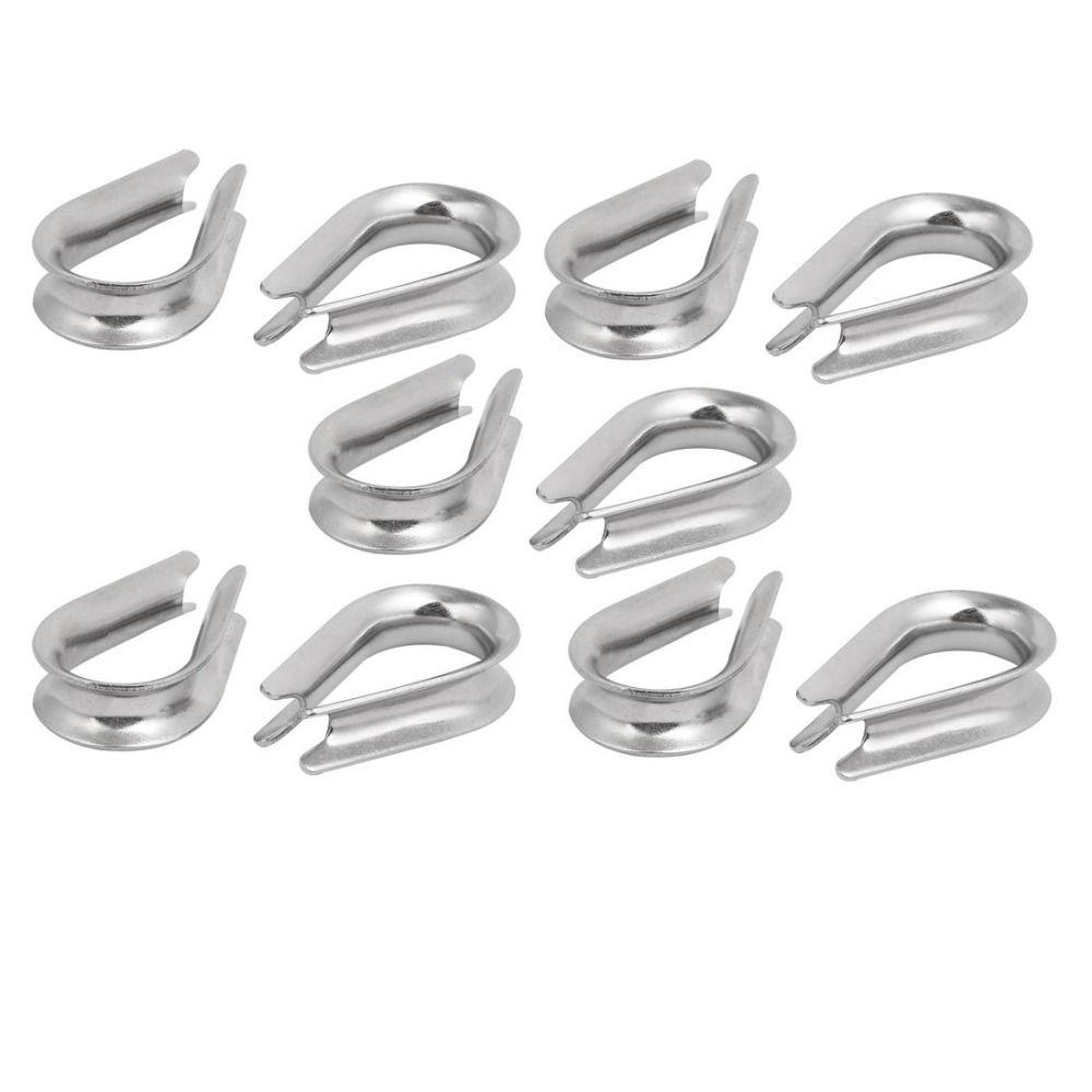 10pcs 1.5-12mm Rope Thimble Rigging 304 Stainless Steel Thimbles Ring Clamp Rope Connecting Head
